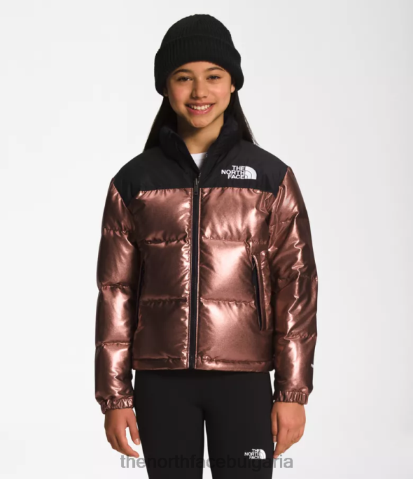 облекло The North Face щамповано ретро яке от 1996 г тъмен дъб металик деца 40DF0687
