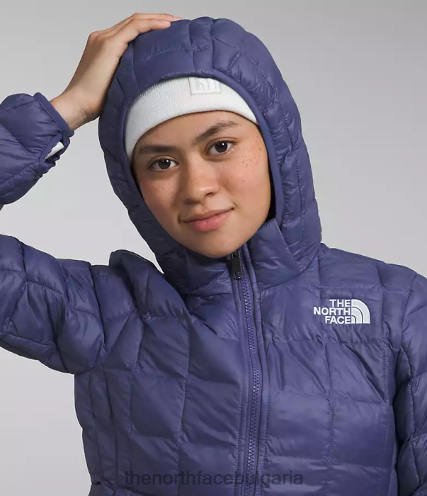 облекло The North Face термоболно яке с качулка пещерно синьо деца 40DF0182