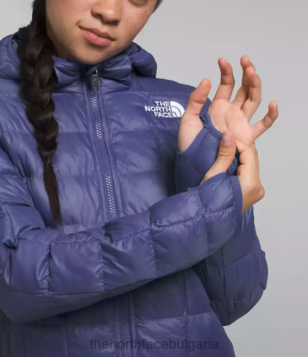 облекло The North Face термоболно яке с качулка пещерно синьо деца 40DF0182