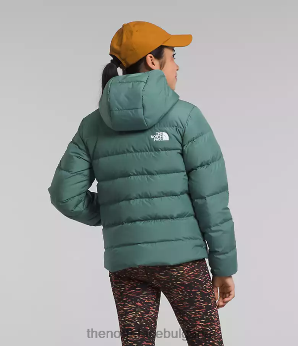 облекло The North Face двустранно северно яке с качулка тъмен мъдрец деца 40DF0628