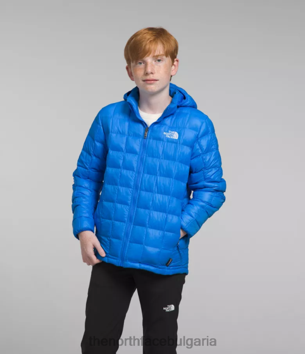 облекло The North Face термоболно яке с качулка оптично синьо деца 40DF0632