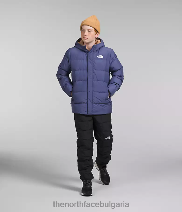 облекло The North Face северно надолу парка с поларена подплата пещерно синьо деца 40DF0688