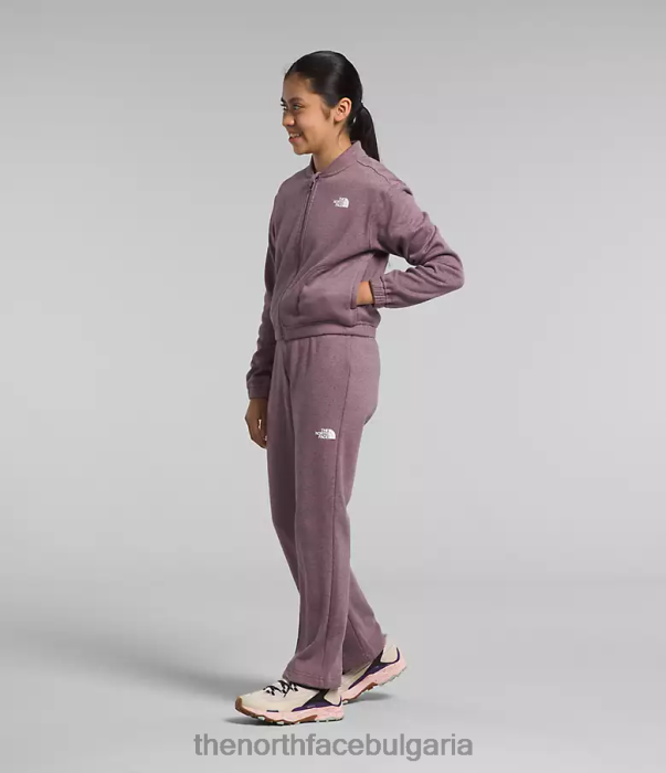 облекло The North Face уютно яке от полар с пълен цип светлобежов сив пирен деца 40DF0986