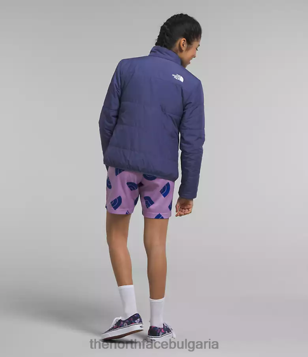 облекло The North Face двустранно яке mossbud пещерно синьо деца 40DF01151