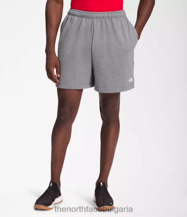 облекло The North Face прости шорти от полар с лого tnf средно сив пирен мъже 40DF0359