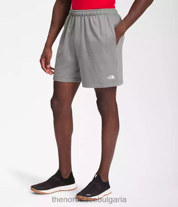облекло The North Face прости шорти от полар с лого tnf средно сив пирен мъже 40DF0359