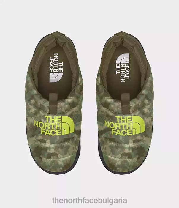 обувки The North Face nuptse мулета камуфлажна щампа с военна маслина и светло жълто мъже 40DF0558