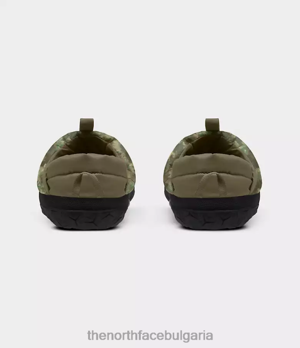 обувки The North Face nuptse мулета камуфлажна щампа с военна маслина и светло жълто мъже 40DF0558