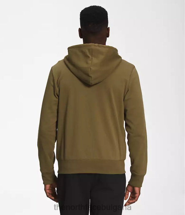облекло The North Face суичър с качулка с цял цип и наследство военна маслина мъже 40DF0705