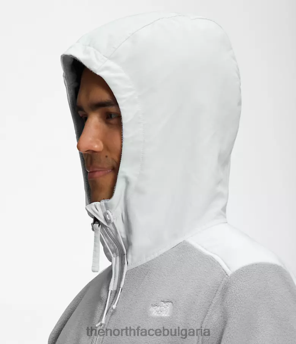 облекло The North Face яке с качулка с пълен цип alpine polartec 200 смесено сиво/калаено сиво мъже 40DF0831
