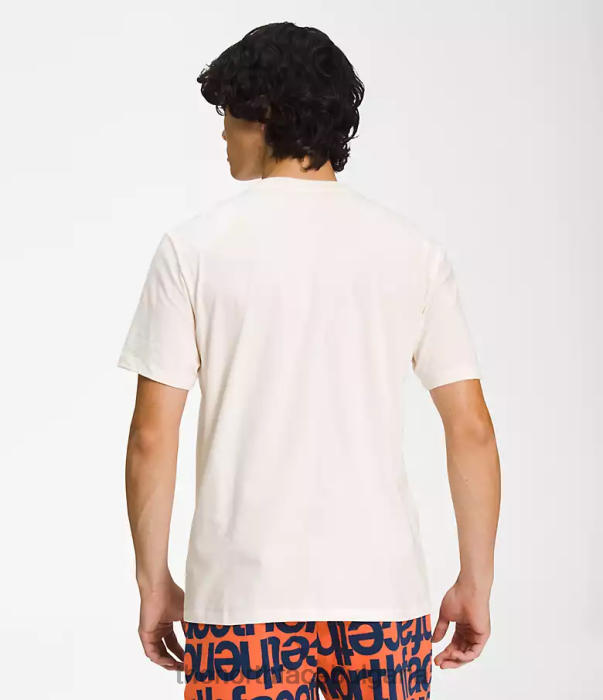 облекло The North Face тениска с половин купол с къс ръкав гардения бяло/ретро портокал мъже 40DF01301