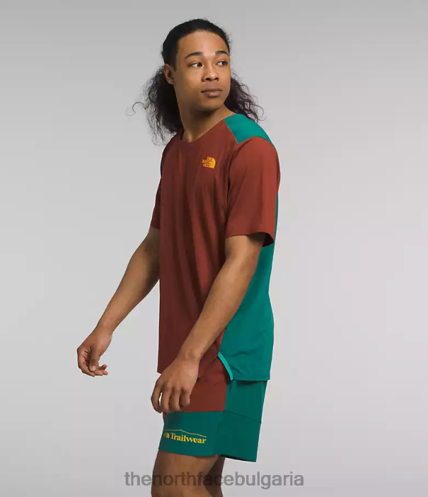 облекло The North Face трейлъри lost coast с къс ръкав ракия кафява/горска папрат мъже 40DF0883