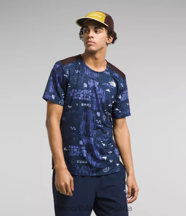 облекло The North Face трейлъри lost coast с къс ръкав summit navy nature remix print мъже 40DF0882