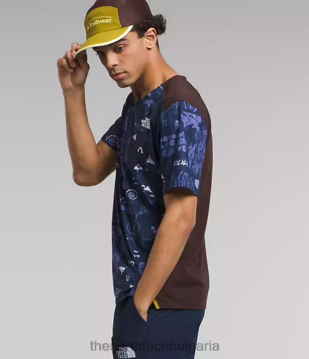 облекло The North Face трейлъри lost coast с къс ръкав summit navy nature remix print мъже 40DF0882