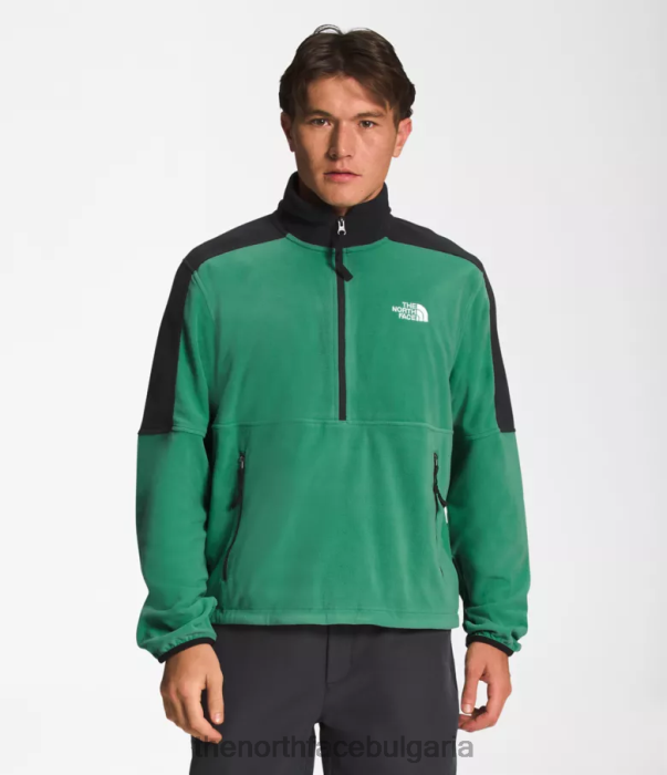 облекло The North Face tnf polartec 100 -zip наситено тревисто зелено мъже 40DF0305