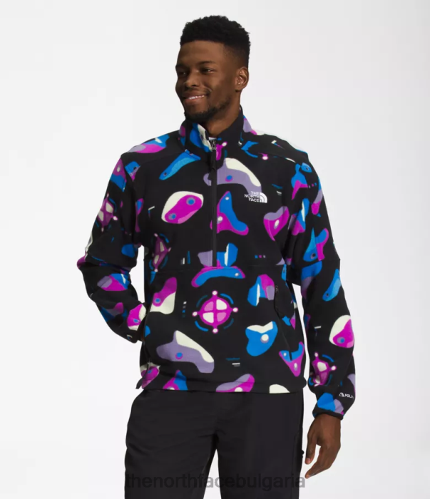 облекло The North Face tnf polartec 100 -zip tnf черен инфографичен печат мъже 40DF0302