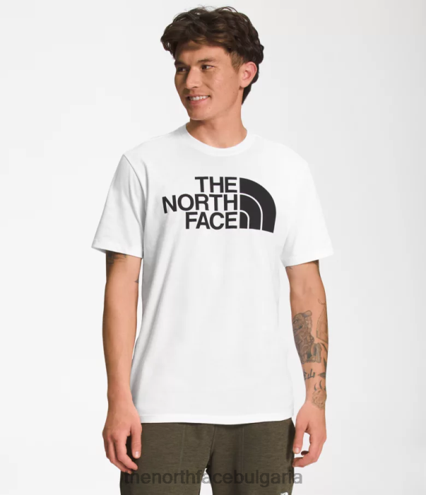 облекло The North Face тениска с половин купол с къс ръкав tnf бяло/tnf черно мъже 40DF01304