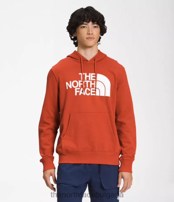 облекло The North Face пуловер с качулка с половин купол ръждясал бронз мъже 40DF0112