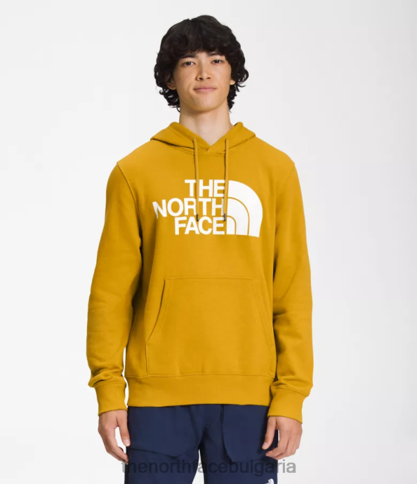 облекло The North Face пуловер с качулка с половин купол стрелово дърво жълто мъже 40DF0114