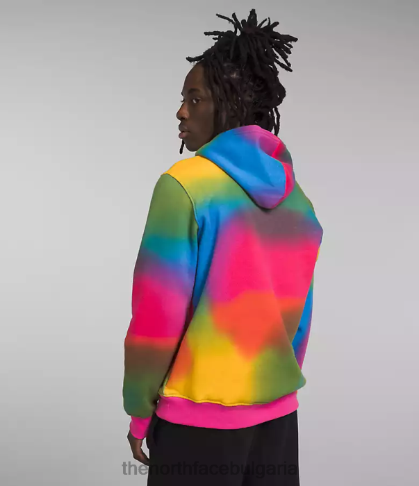 облекло The North Face качулка с цял печат суперзвуков син градиентен печат мъже 40DF0654