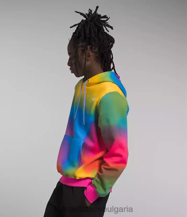 облекло The North Face качулка с цял печат суперзвуков син градиентен печат мъже 40DF0654