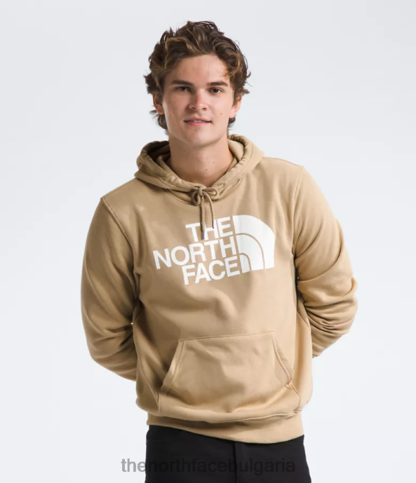 облекло The North Face пуловер с качулка с половин купол каки камък/tnf бяло мъже 40DF0108