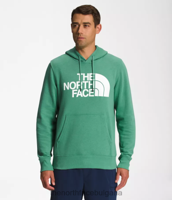 облекло The North Face пуловер с качулка с половин купол наситено тревисто зелено/tnf бяло мъже 40DF0109