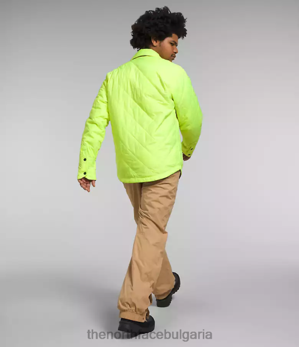 облекло The North Face изолирана фланела fort point светодиодно жълто/утилитарно кафяво каре мъже 40DF0299