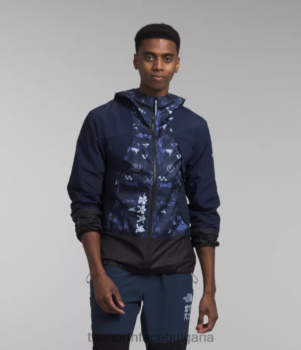 облекло The North Face туристическо яке за вятър summit navy nature remix print/summit navy мъже 40DF0344