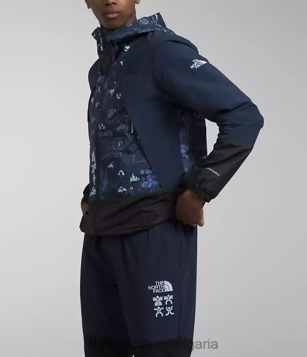 облекло The North Face туристическо яке за вятър summit navy nature remix print/summit navy мъже 40DF0344