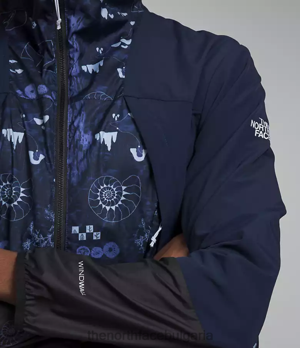 облекло The North Face туристическо яке за вятър summit navy nature remix print/summit navy мъже 40DF0344