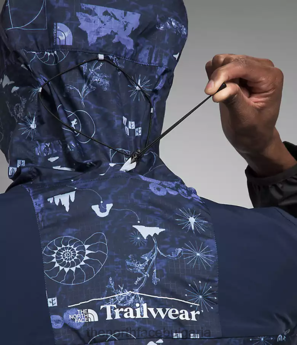 облекло The North Face туристическо яке за вятър summit navy nature remix print/summit navy мъже 40DF0344