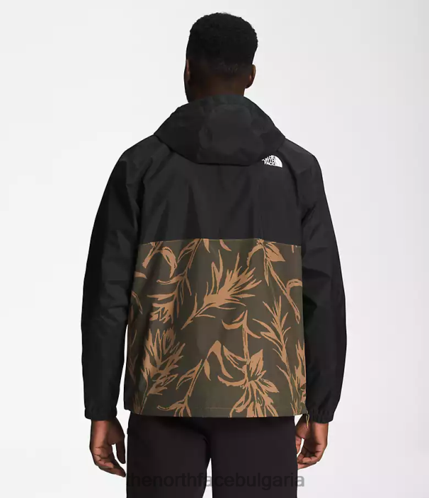 облекло The North Face антора анорак tnf черен/utlity кафяв печат с четка за рисуване мъже 40DF0700