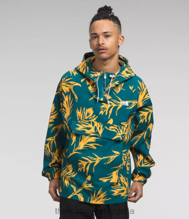 облекло The North Face клас v пуловер отпечатък с четка за тропическа боя със син корал мъже 40DF0593