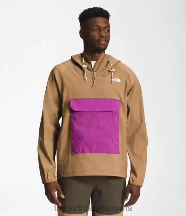 облекло The North Face клас v пуловер полезно кафяво/лилаво цвете на кактус мъже 40DF0595