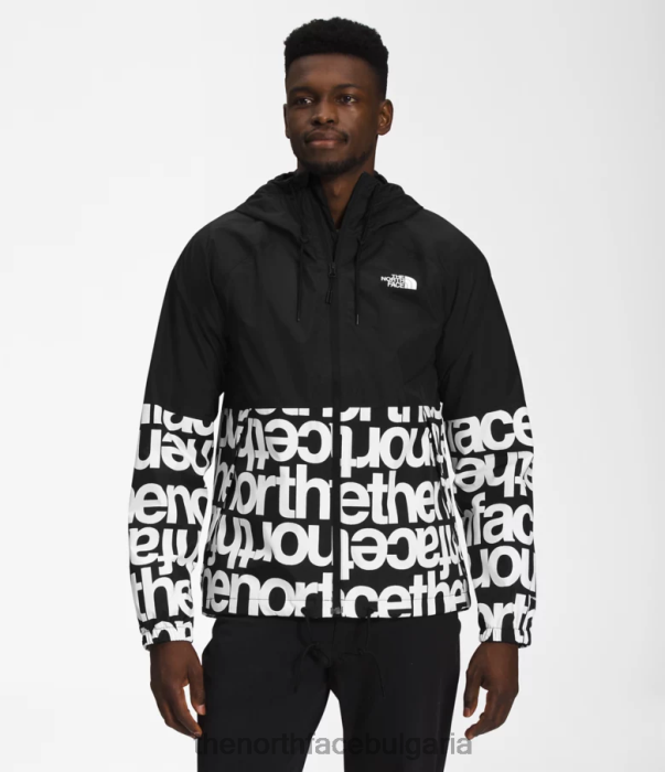 облекло The North Face антора качулка за дъжд tnf черен/tnf черен печат мъже 40DF01199