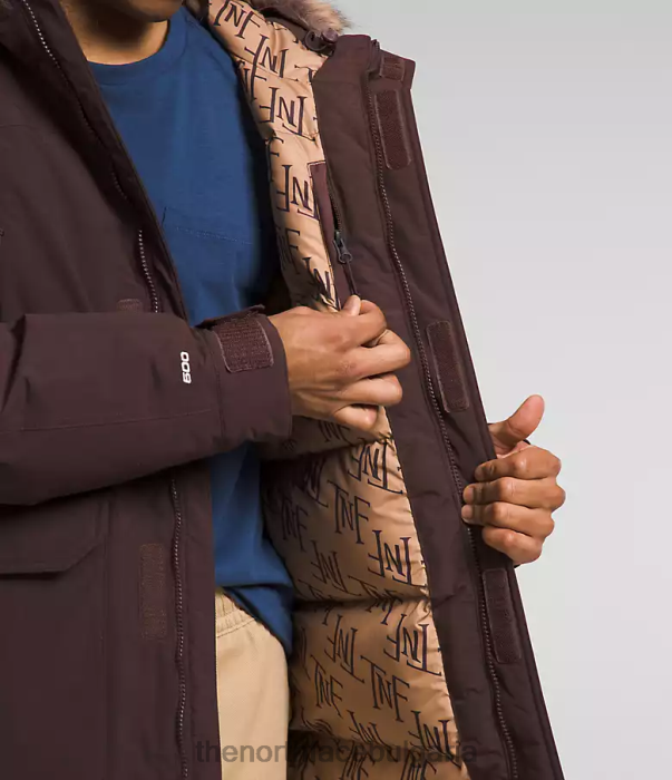 облекло The North Face парка mcmurdo щампа на монограм с въглищно кафяво/бадемово масло мъже 40DF03