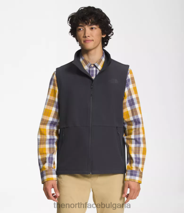 облекло The North Face жилетка camden soft shell асфалтово сив тъмен пирен мъже 40DF0644