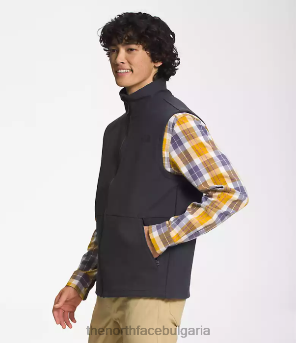 облекло The North Face жилетка camden soft shell асфалтово сив тъмен пирен мъже 40DF0644